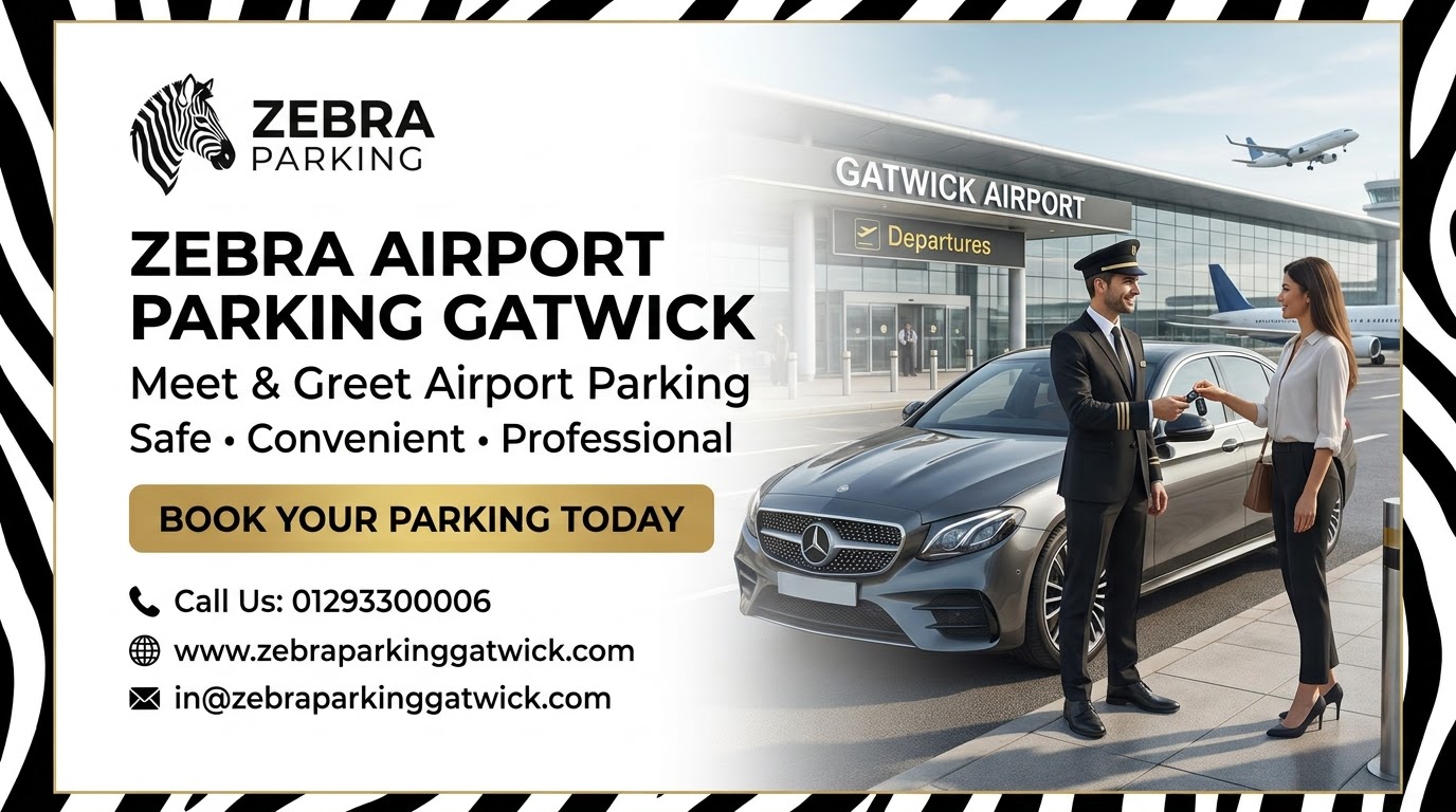 Zebra Airport Parking Gatwick — meet and greet airport parking. Book your parking today.